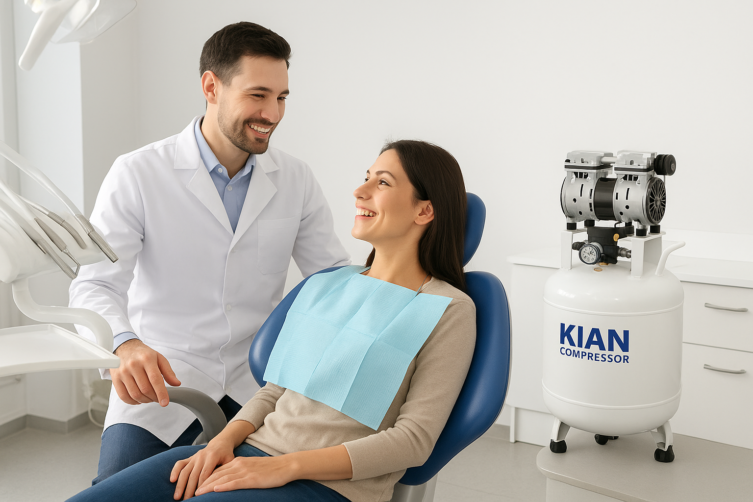 🦷 چطور انتخاب کمپرسور مناسب رضایت بیماران و سرعت کار دندانپزشک  را افزایش می‌دهد؟