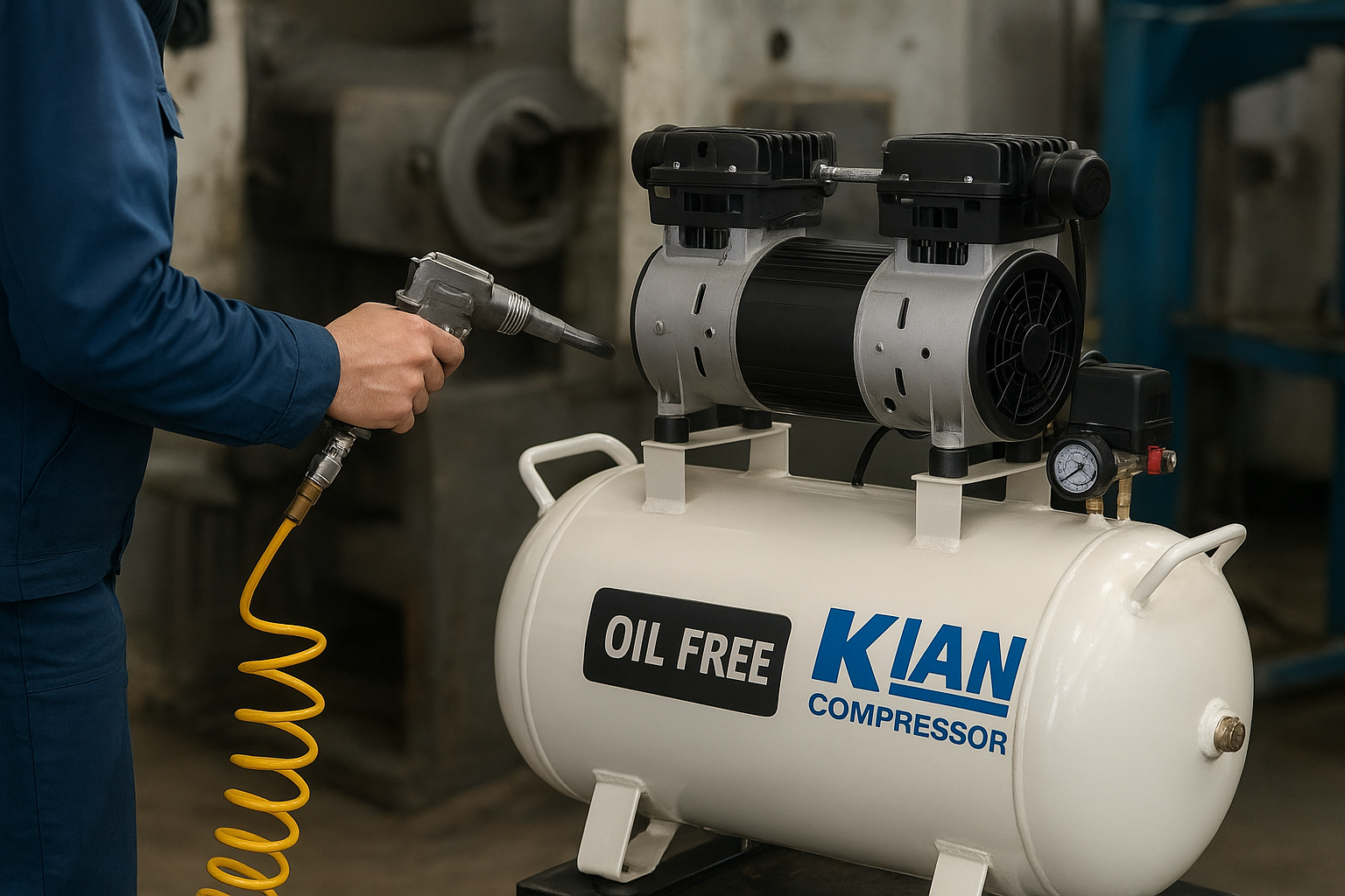استفاده از کمپرسور هوای فشرده در راه‌اندازی و تعمیرات دستگاه‌های صنعتی